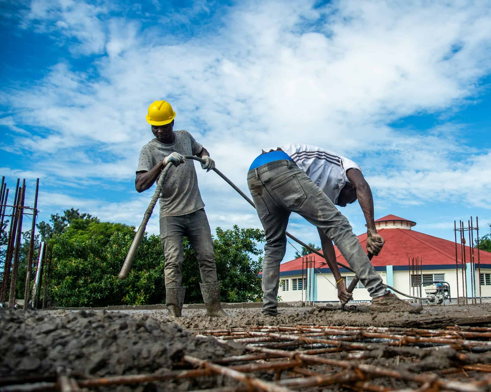 Concretagem de laje em obra